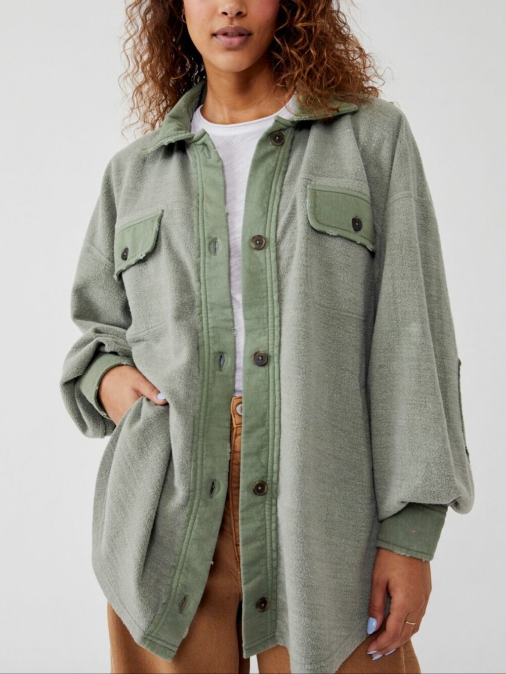 Free People RUBY Button-Up Shacket Jacket